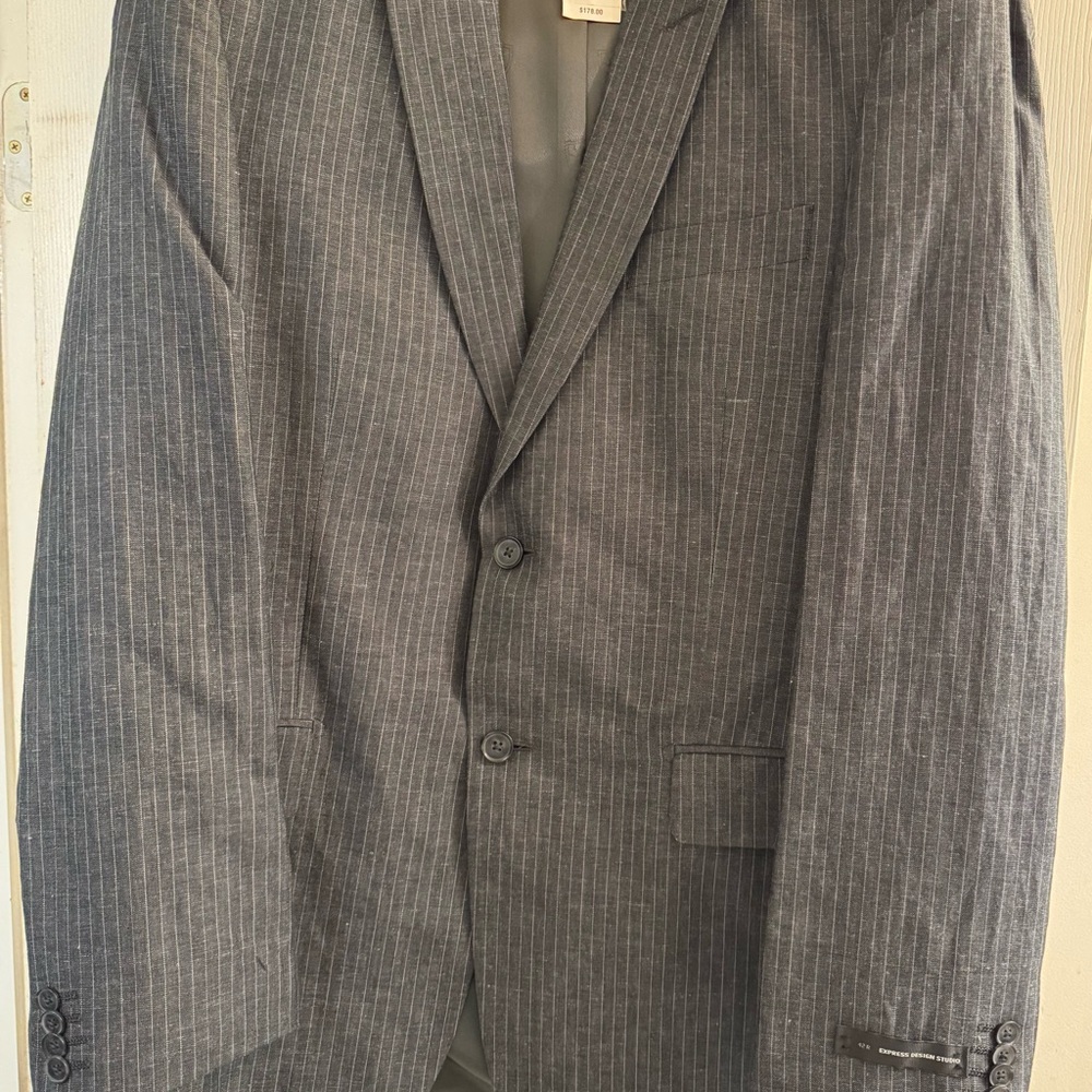 Express Men’s Gray Pinstripe Men's Suit Blazer